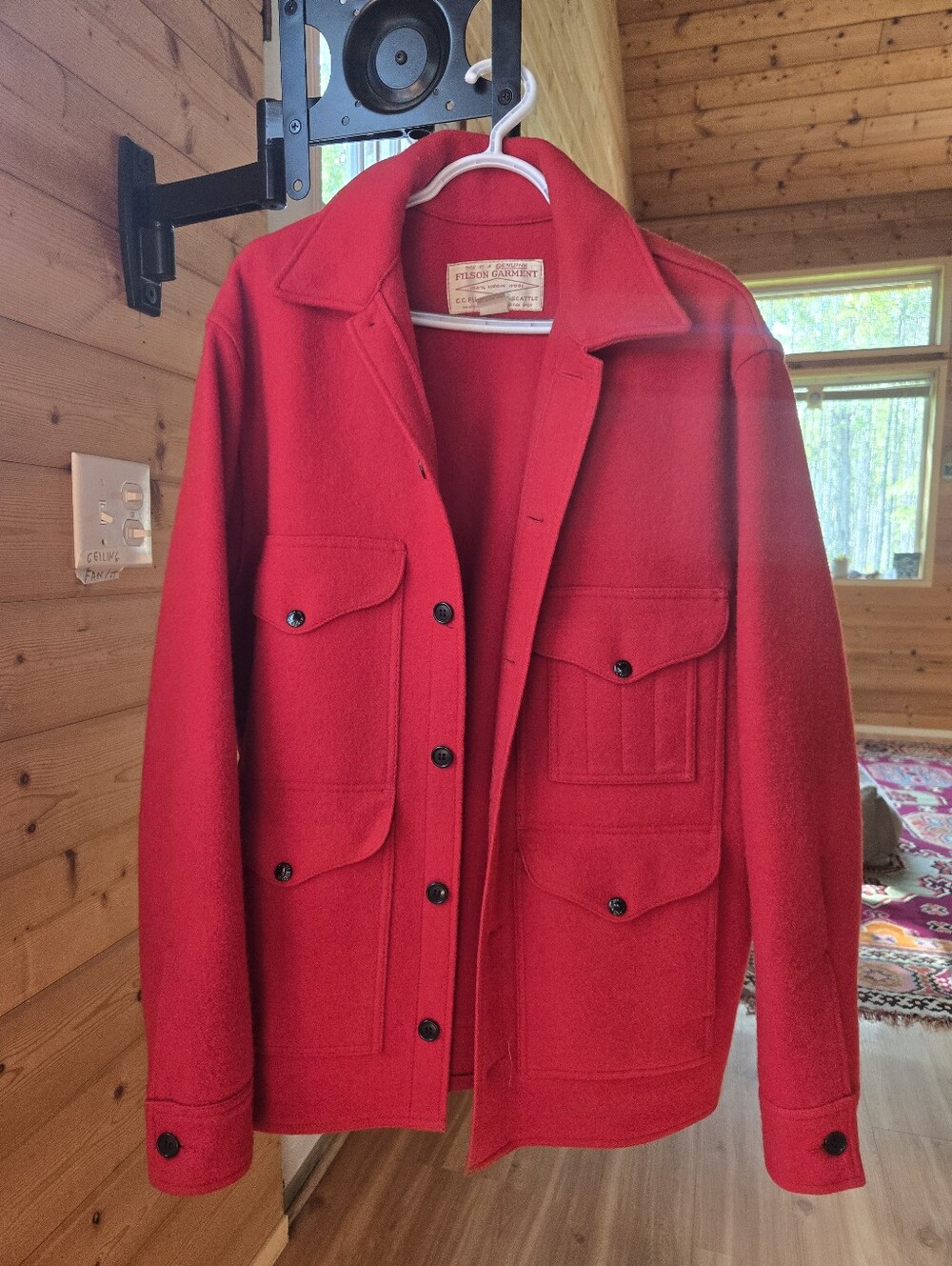 Red Filson Mackinaw Jacket